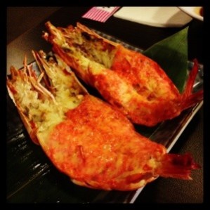 Complimentary yummy prawns!