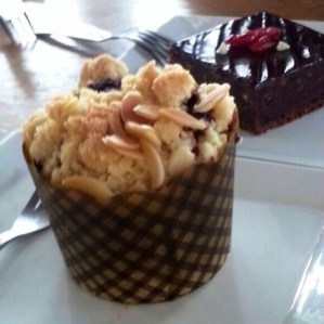 Chocolate, Banana + Almond Crumble Muffin