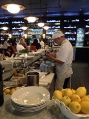 Chef at salad station