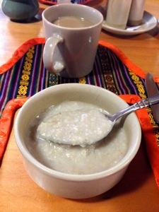 Hot oat porridge