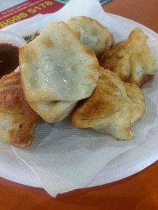 Freshly fried dumplings