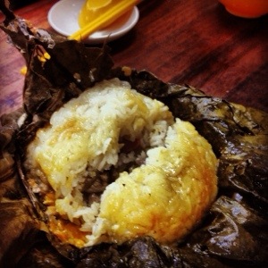 Glutinous rice with lots of filling