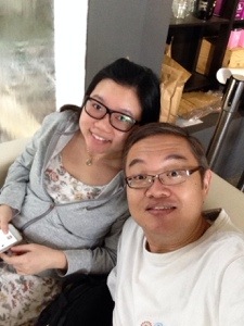 Chilling by the sofa