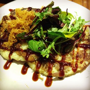 Pancakes with Roasted Duck and Garlic Hoisin Crispy Eggs