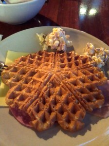 We made our own waffles for breakfast!