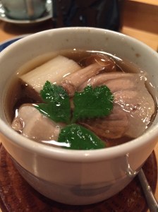 Negima - soup with tuna, leek, onions and toufu