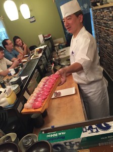 Chef Paul-san with fresh sushi