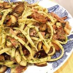 Bacon Mushroom Aglio Olio